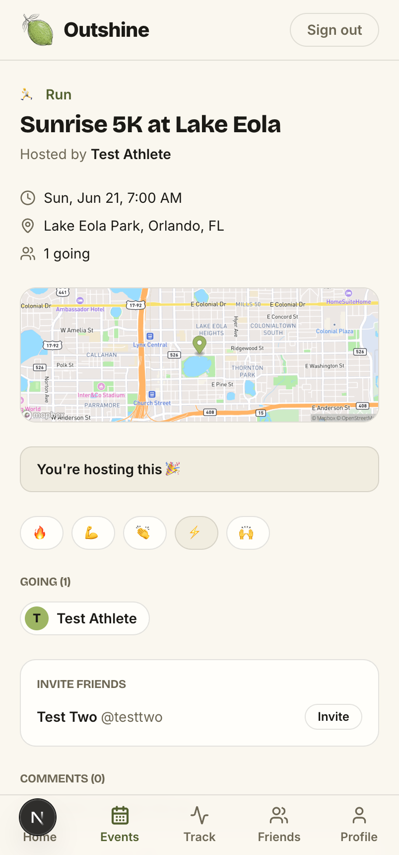 Every game, mapped — Outshine app screen